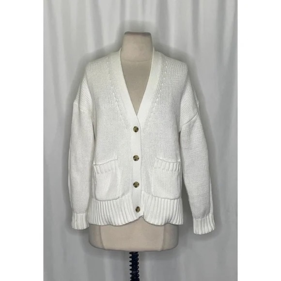 NWT!! J. CREW Heritage Cotton Relaxed Cardigan Sweater Cotton Pockets Small - Picture 3 of 14